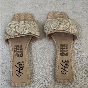 Beige Woven Sandals